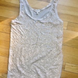 JCrew Tank top. Matte champagne color paiiietes